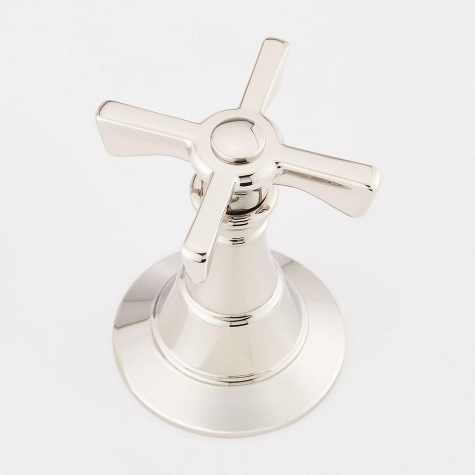 Marceau 4-Hole Roman Tub Faucet and Hand Shower with Rough-In Valve - Cross - Polished Nickel, , large image number 2