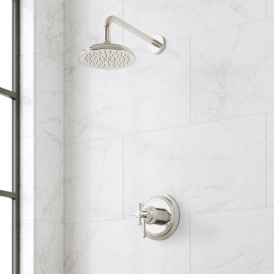 Marceau Dual Control Pressure Balance Shower System - Cross Handles - Polished Nickel, , large image number 0