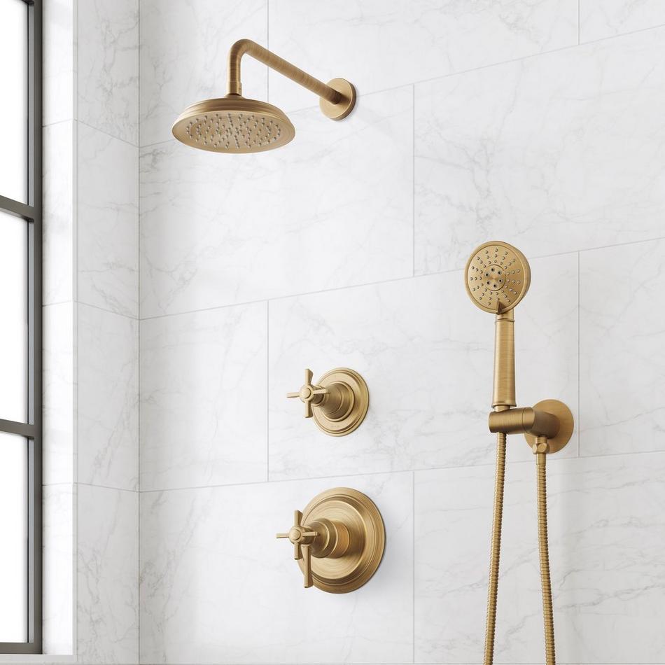 Marceau Dual Control Pressure Balance Shower System With Hand Shower - Cross Handles, , large image number 0