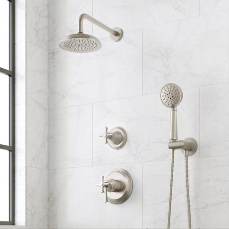Marceau Dual Control Pressure Balance Shower System With Hand Shower - Cross Handles