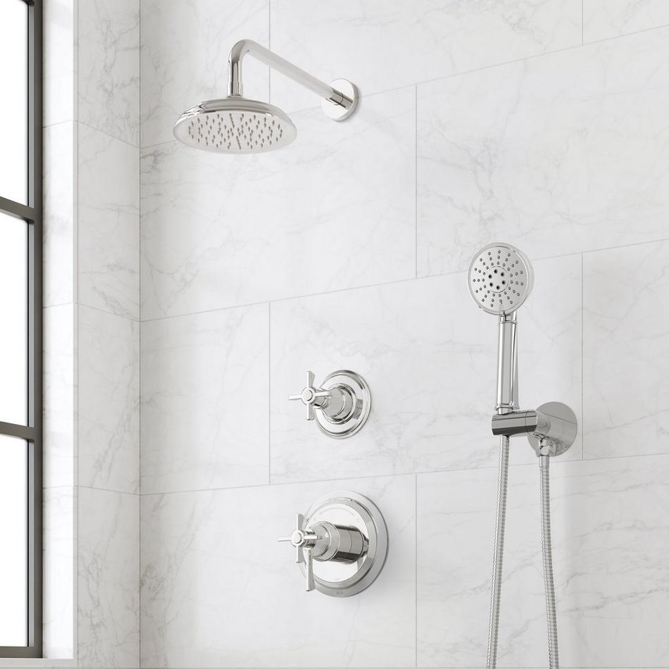 Marceau Dual Control Pressure Balance Shower System With Hand Shower - Cross Handles, , large image number 2