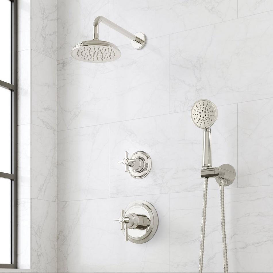 Marceau Dual Control Pressure Balance Shower System With Hand Shower - Cross Handles, , large image number 3