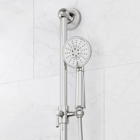 Marceau Dual Control Pressure Balance Shower System With Slide Bar and Hand Shower - Cross Handles