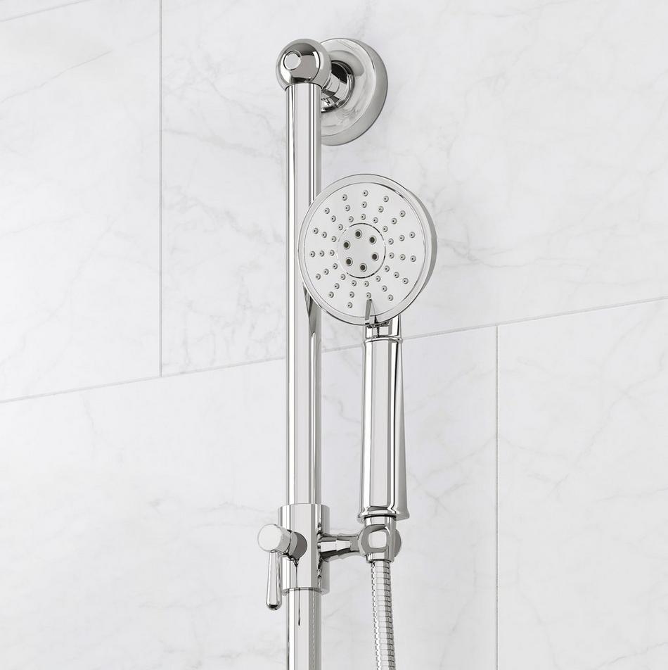 Marceau Dual Control Pressure Balance Shower With Slide Bar & Hand Shower - Cross - Chrome, , large image number 4