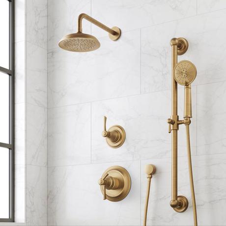 Marceau Dual Control Pressure Balance Shower System With Slide Bar and Hand Shower - Lever Handles