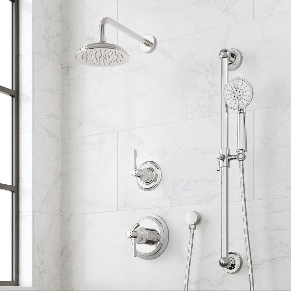 Marceau Dual Control Pressure Balance Shower System With Slide Bar and Hand Shower - Lever Handles, , large image number 2