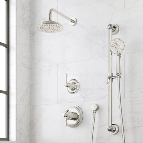 Marceau Dual Control Pressure Balance Shower System With Slide Bar and Hand Shower - Lever Handles