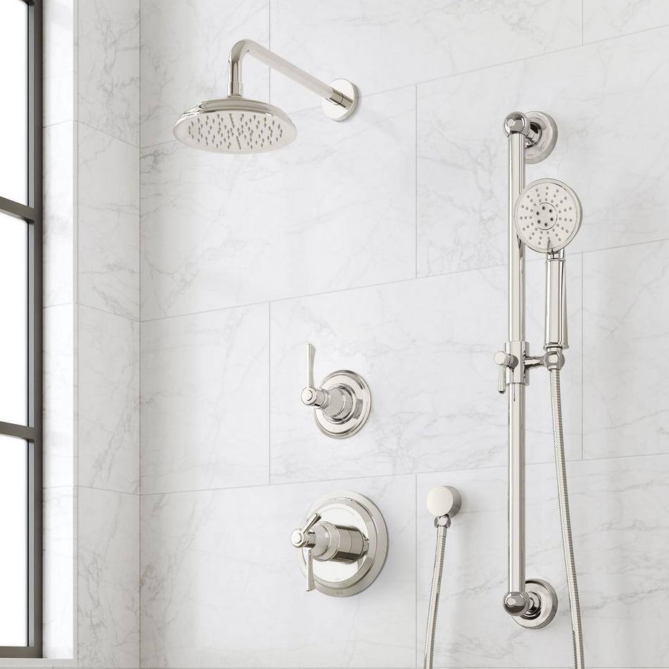 Marceau Dual Control Pressure Balance Shower System With Slide Bar and Hand Shower - Lever Handles, , large image number 3