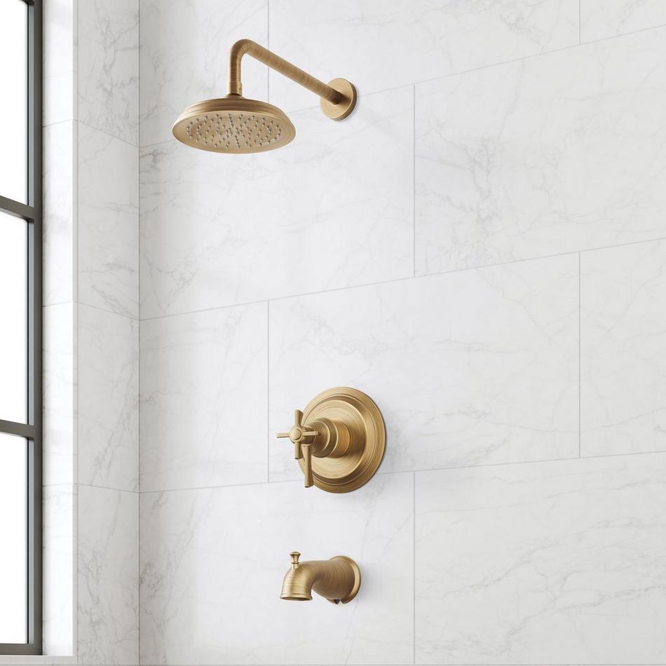 Marceau Dual Control Pressure Balance Tub and Shower System - Cross Handles, , large image number 0