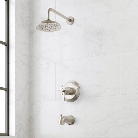 Marceau Dual Control Pressure Balance Tub and Shower System - Cross Handles