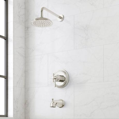 Marceau Dual Control Pressure Balance Tub and Shower System - Cross Handles