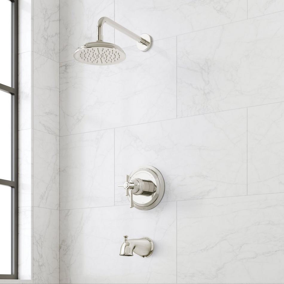 Marceau Dual Control Pressure Balance Tub and Shower System - Cross Handles - Polished Nickel, , large image number 0