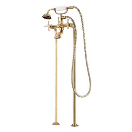 Marceau Freestanding Tub Faucet with Hand Shower - Cross Handle