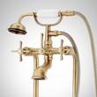 Marceau Freestanding Tub Faucet with Hand Shower - Cross Handles - Aged Brass, , large image number 2