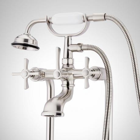 Marceau Freestanding Tub Faucet with Hand Shower - Cross Handle