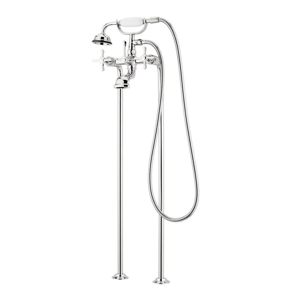 Marceau Freestanding Tub Faucet with Hand Shower - Cross Handles - Chrome, , large image number 1