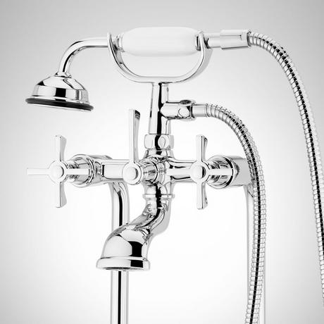 Marceau Freestanding Tub Faucet with Hand Shower - Cross Handle
