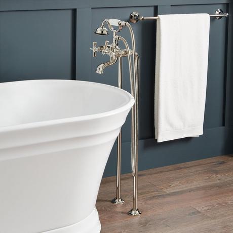 Marceau Freestanding Tub Faucet with Hand Shower - Cross Handle