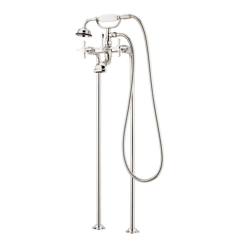 Marceau Freestanding Tub Faucet with Hand Shower - Cross Handles - Polished Nickel, , large image number 1