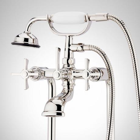 Marceau Freestanding Tub Faucet with Hand Shower - Cross Handle