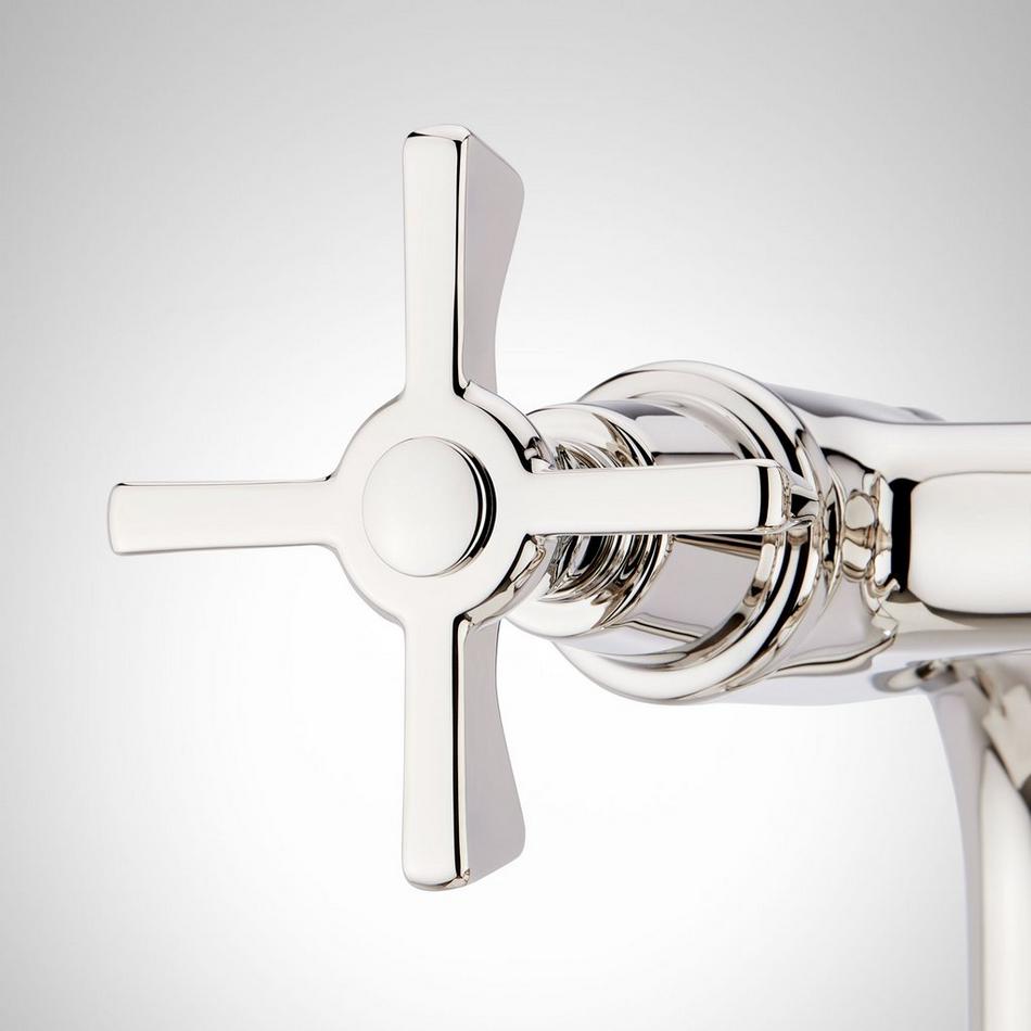 Marceau Freestanding Tub Faucet with Hand Shower - Cross Handles - Polished Nickel, , large image number 4