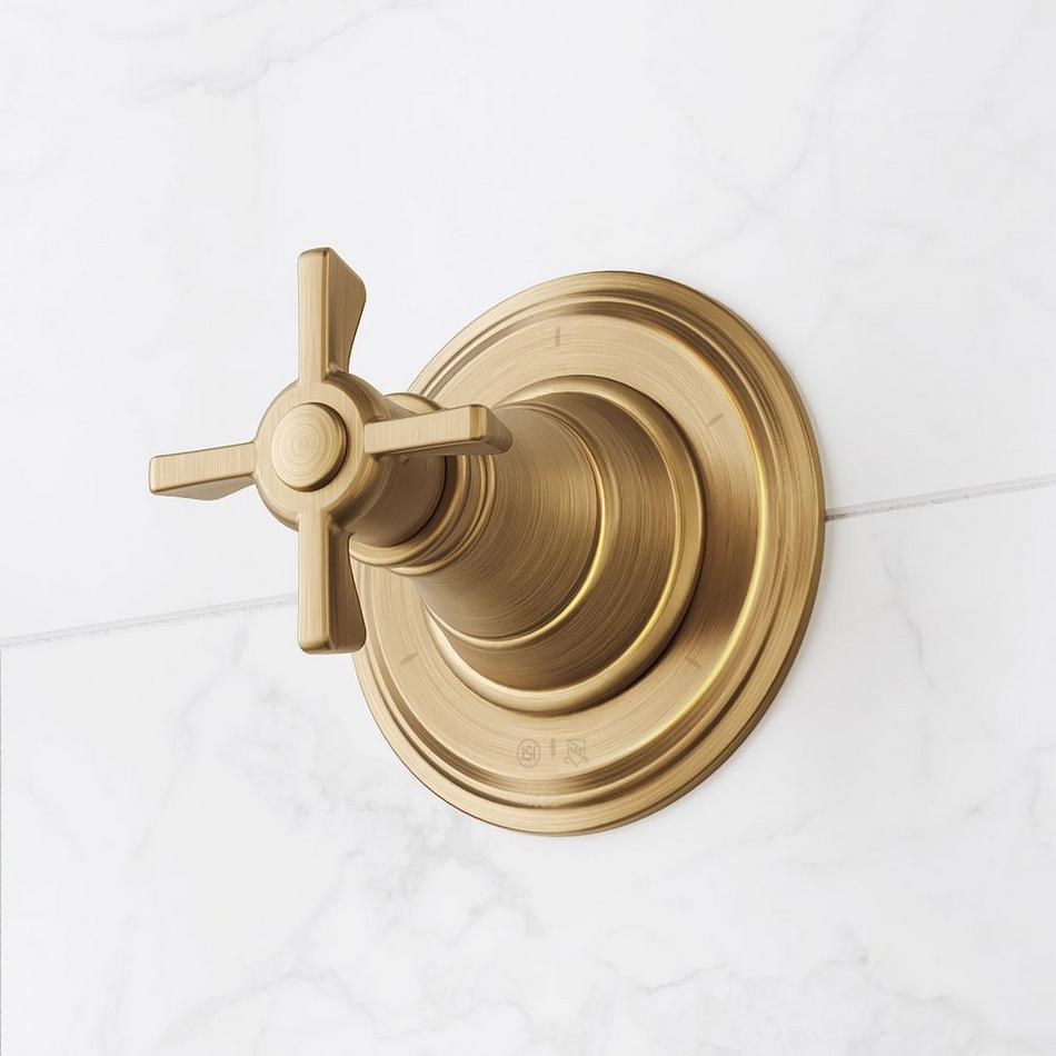 Marceau In-Wall Shower Diverter and 3/4" Rough-In Valve - Cross Handle - Aged Brass, , large image number 0