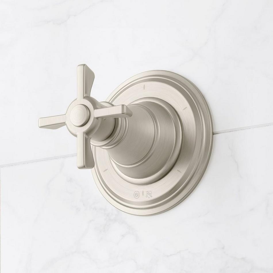 Marceau In-Wall Shower Diverter and 3/4" Rough-In Valve - Cross Handle - Brushed Nickel, , large image number 0