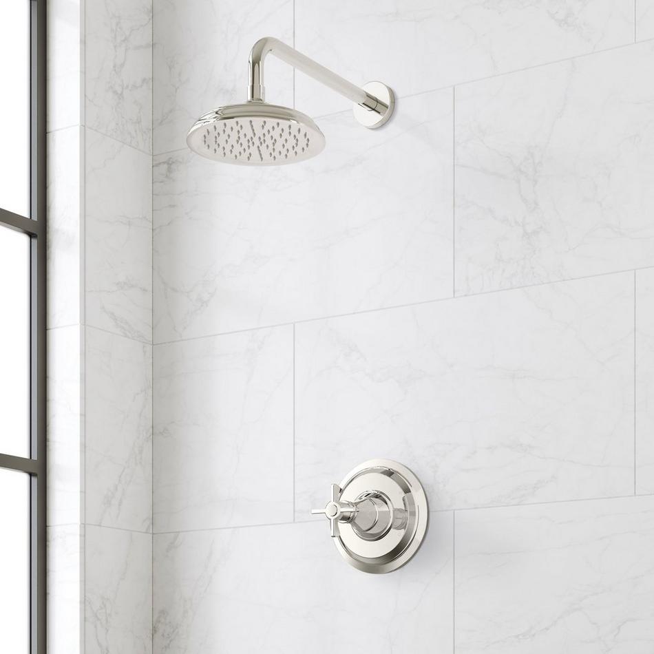 Marceau Pressure Balance Shower System - Cross Handle - Polished Nickel, , large image number 0