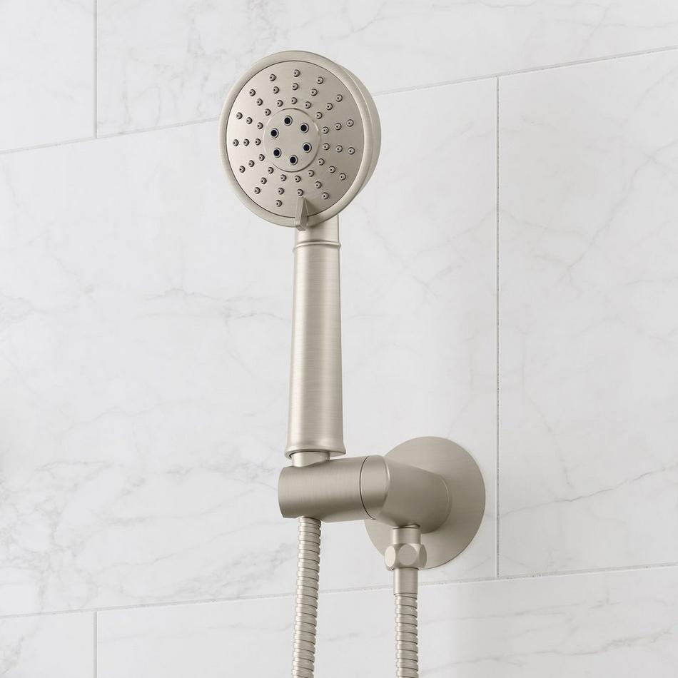 Marceau Pressure Balance Shower System With Hand Shower - Cross Handles - Brushed Nickel, , large image number 4