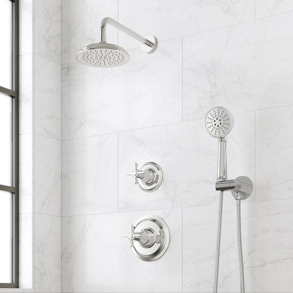 Marceau Pressure Balance Shower System With Hand Shower - Cross Handles, , large image number 2