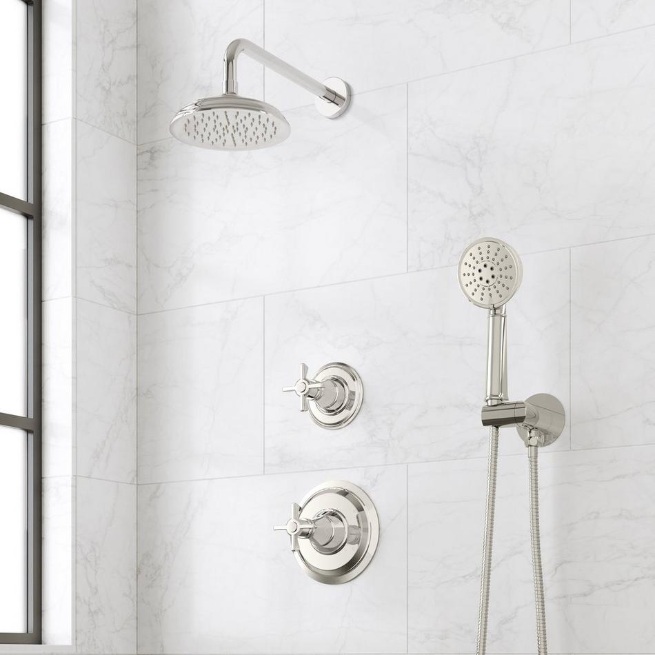 Marceau Pressure Balance Shower System With Hand Shower - Cross Handles, , large image number 3