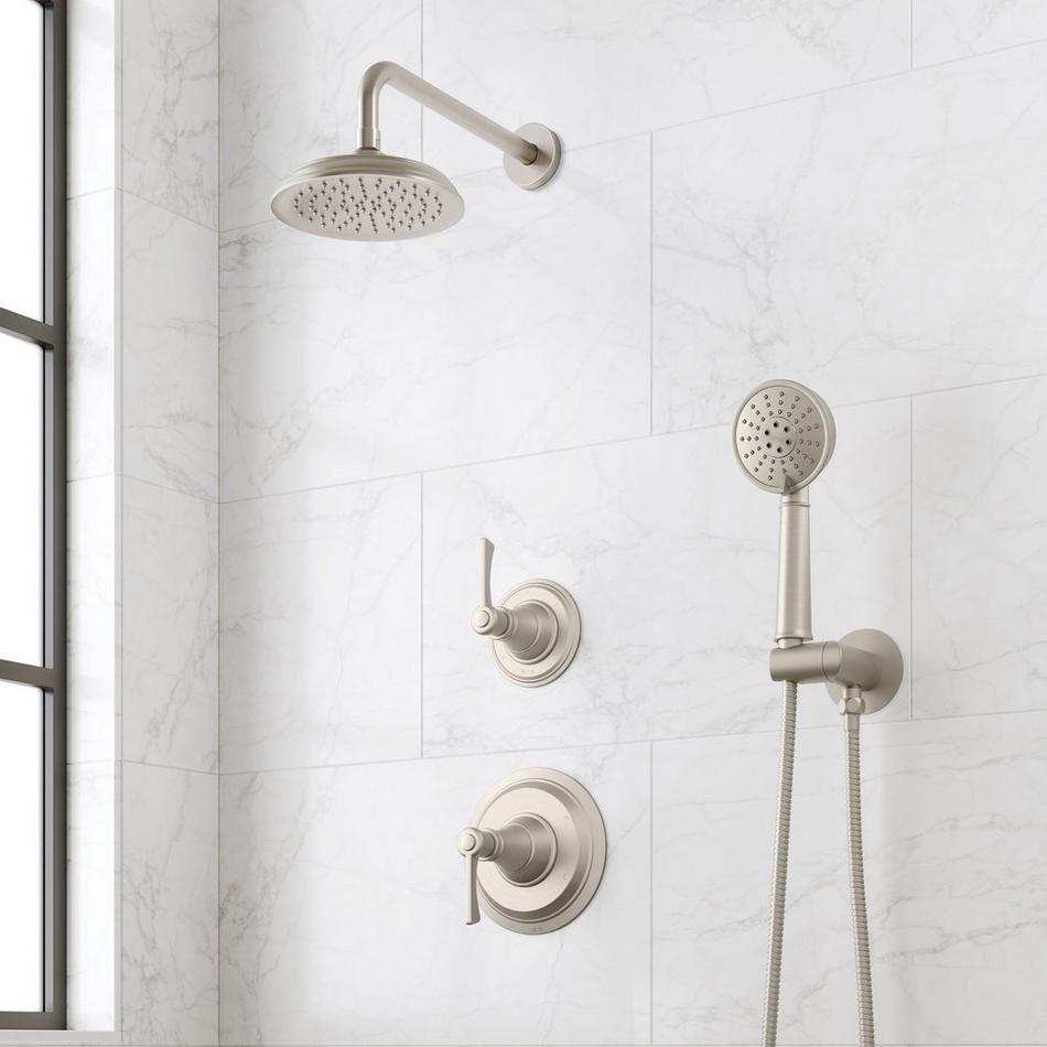 Marceau Pressure Balance Shower System With Hand Shower - Lever Handles - Brushed Nickel, , large image number 0