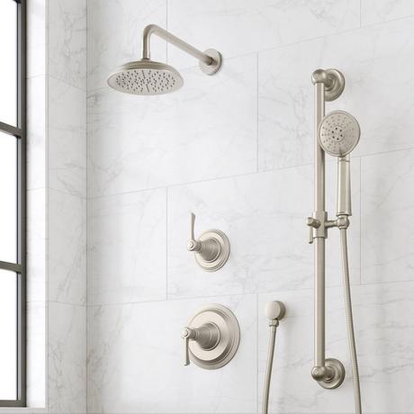 Marceau Pressure Balance Shower System With Slide Bar and Hand Shower - Lever Handles