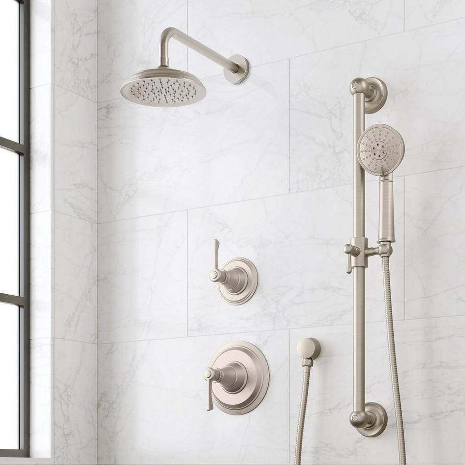 Marceau Pressure Balance Shower System With Slide Bar and Hand Shower - Lever - Brushed Nickel, , large image number 0