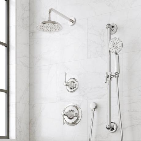 Marceau Pressure Balance Shower System With Slide Bar and Hand Shower - Lever Handles