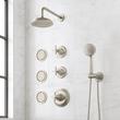 Marceau Thermostatic Shower System With 3 Body Sprays and Hand Shower - Cross - Brushed Nickel, , large image number 0