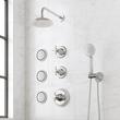 Marceau Thermostatic Shower System With 3 Body Sprays and Hand Shower - Cross Handles, , large image number 2