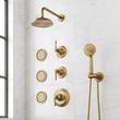 Marceau Thermostatic Shower System With 3 Body Sprays and Hand Shower - Lever - Aged Brass, , large image number 0