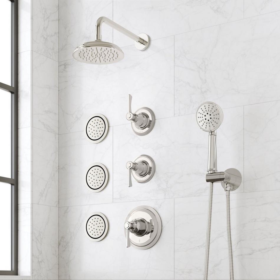 Marceau Thermostatic Shower System With 3 Body Sprays and Hand Shower - Lever Handles, , large image number 3