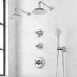 Marceau Thermostatic Shower System With Dual Showerheads and Hand Shower - Cross Handles, , large image number 2