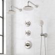 Marceau Thermostatic Shower System With Dual Showerheads and Hand Shower - Cross - Polished Nickel, , large image number 0