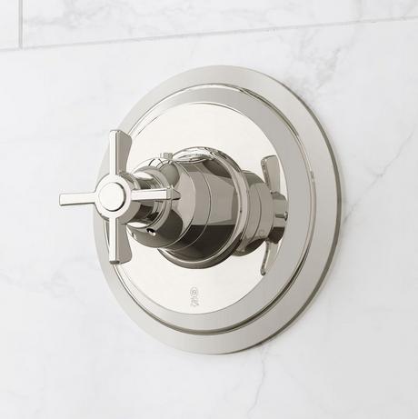Marceau Thermostatic Shower System With Dual Showerheads and Hand Shower - Cross Handles
