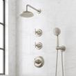 Marceau Thermostatic Shower System With Hand Shower - Cross Handles - Brushed Nickel, , large image number 0