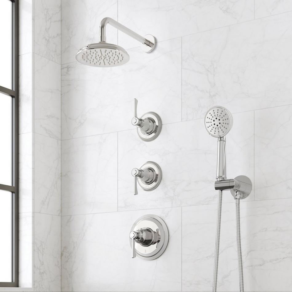 Marceau Thermostatic Shower System With Hand Shower - Lever Handles, , large image number 2