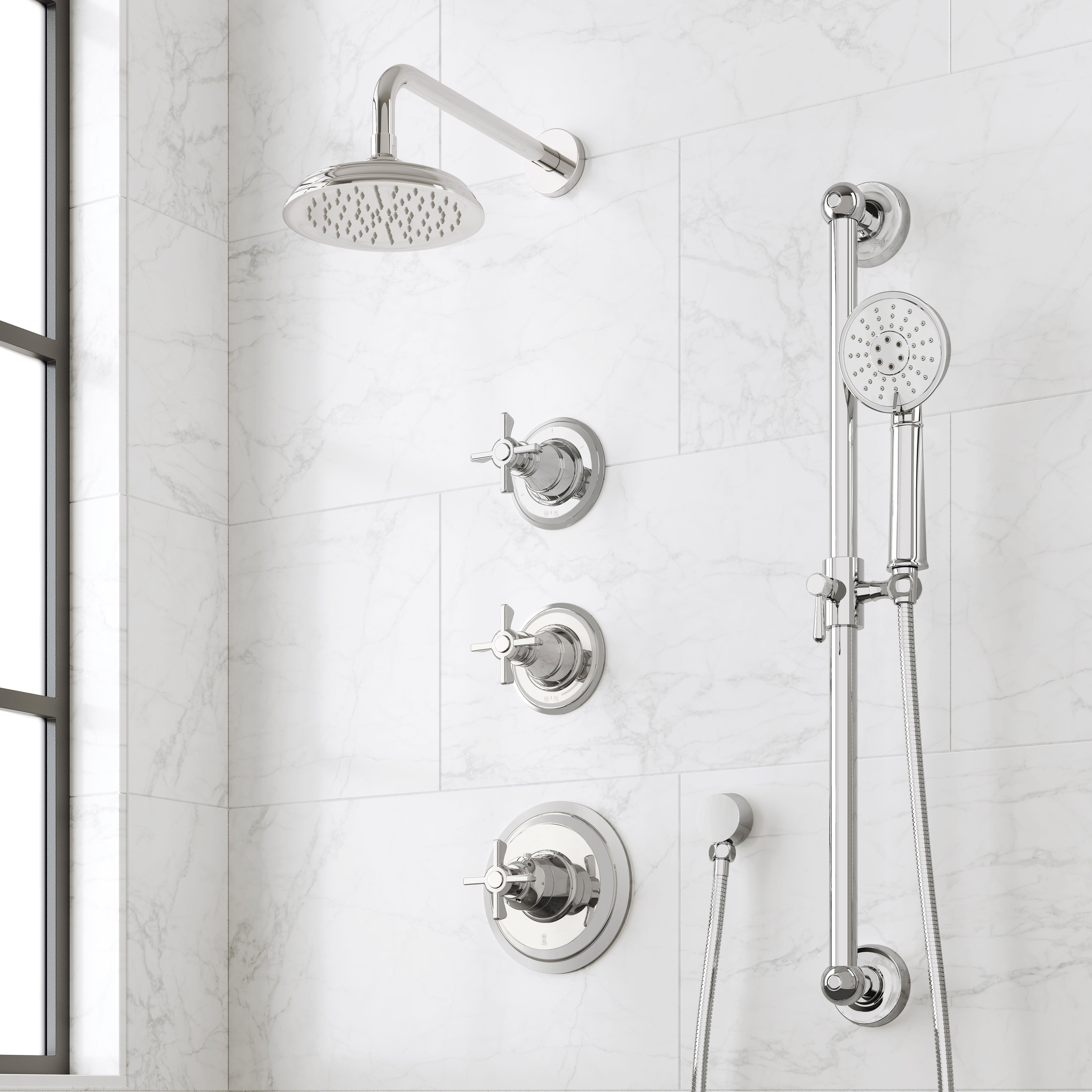 Marceau Thermostatic Shower System With Slide Bar and Hand Shower ...