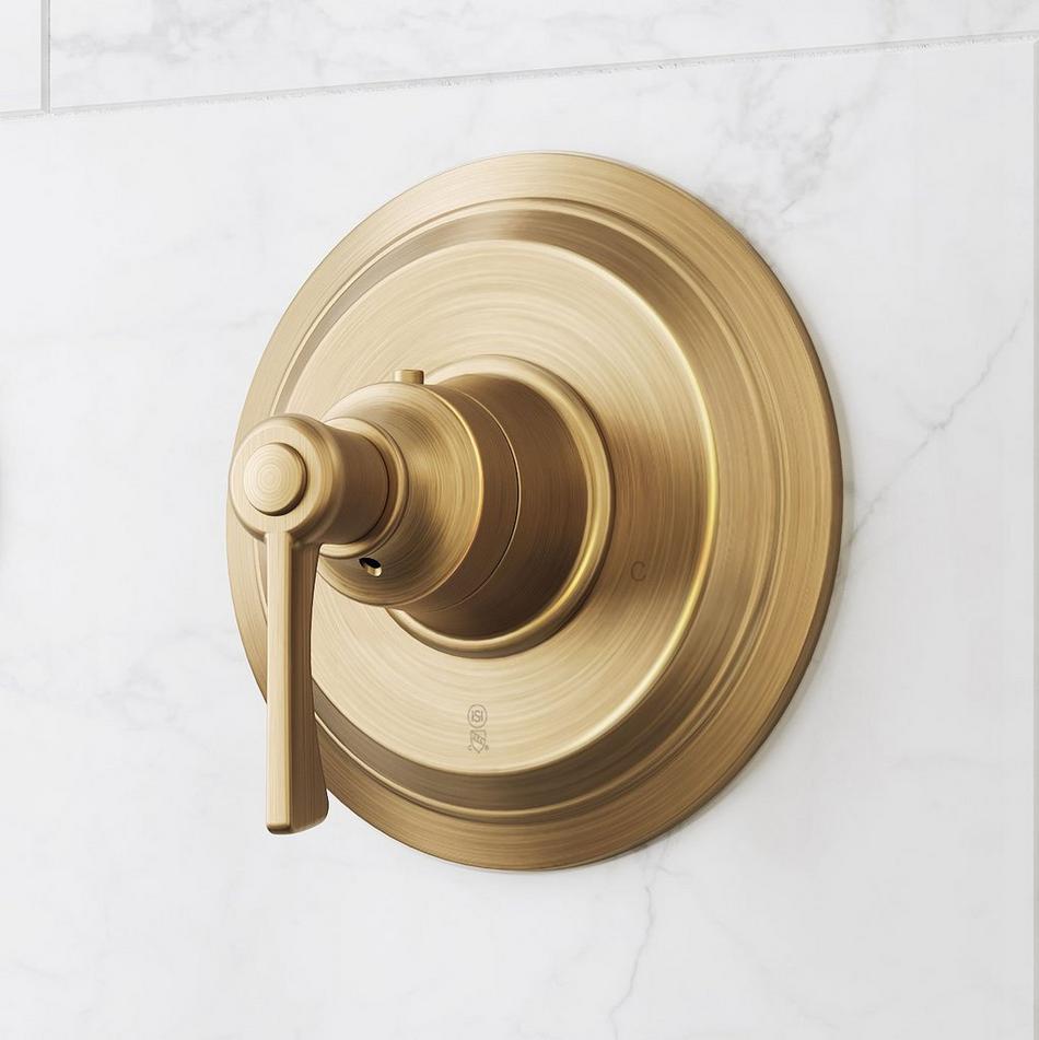 Marceau Thermostatic Shower Valve Trim and 1/2" Rough-In Valve - Lever Handle - Aged Brass, , large image number 0