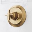 Marceau Thermostatic Shower Valve Trim and 3/4" Rough-In Valve - Cross Handle - Aged Brass, , large image number 0