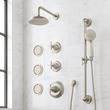 Marceau Thermostatic Shower System With 3 Body Sprays, Slide Bar and Hand Shower - Cross Handles, , large image number 1