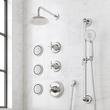 Marceau Thermostatic Shower System With 3 Body Sprays, Slide Bar and Hand Shower - Cross Handles, , large image number 2