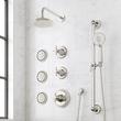 Marceau Thermostatic Shower System With 3 Body Sprays, Slide Bar and Hand Shower - Cross Handles, , large image number 3